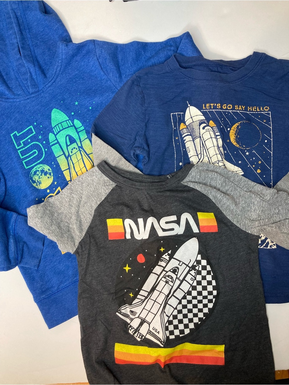 NASA Space Shuttle Graphic T-Shirts and Hoodie Set size 6